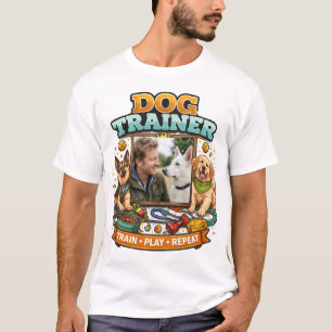 Benutzerdefinierte Foto-Hunde-Trainer-Spaß-Cartoon T-Shirt