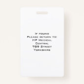 Benutzerdefinierte Foto-ID für Mitarbeiter - Siche Ausweis (Rückseite)