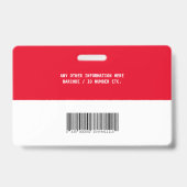 Benutzerdefinierte Foto-ID Red Minimal Einfache ID Ausweis (Rückseite)