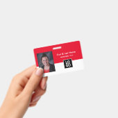 Benutzerdefinierte Foto-ID Red Minimal Einfache ID Ausweis (Handheld)