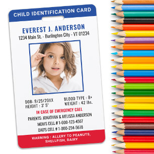 Benutzerdefinierte Foto-Identifikation für Kinder Ausweis