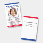 Benutzerdefinierte Foto-Identifizierungsnotfall mi Ausweis (Front & Back)