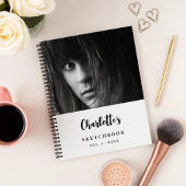 benutzerdefinierte Foto im Sketchbook Schwarz-weiß Notizblock