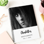 benutzerdefinierte Foto im Sketchbook Schwarz-weiß Notizblock