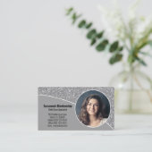 Benutzerdefinierte Foto-Imitate Silver Glitzer QR- Visitenkarte (Stehend Vorderseite)
