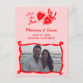 Benutzerdefinierte Foto-Initialen Save the Date fü Postkarte (Vorderseite)