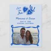 Benutzerdefinierte Foto-Initialen Save the Date fü Postkarte (Vorderseite)