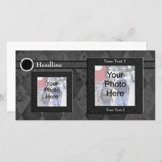 Benutzerdefinierte Foto-Karte, Schwarze Hochzeit o (Vorne/Hinten)