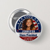Benutzerdefinierte Foto-Klassensprecher-Wahlkampag Button (Vorne & Hinten)
