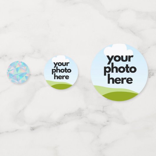 Benutzerdefinierte Foto-Konfiguration mit Holograp Konfetti (Rückseiten)