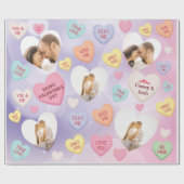 Benutzerdefinierte Foto-Konversation Candy Hearts Geschenkpapier (Flach)