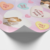 Benutzerdefinierte Foto-Konversation Candy Hearts Geschenkpapier (Ecke)