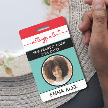 Benutzerdefinierte Foto-Lebensmittelallergie-Warnu