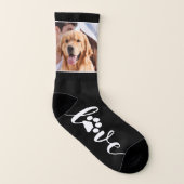 Benutzerdefinierte Foto-Liebe Paw Print Dog Socken (Links - Innen)