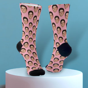 Benutzerdefinierte Foto Light Pink Crew Socken