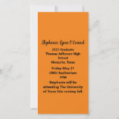 Benutzerdefinierte Foto-Long- und Skinny-Orange-Kl Ankündigung (Rückseite)