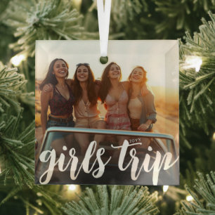 Benutzerdefinierte Foto Mädchen Reise Freunde Woch Ornament Aus Glas