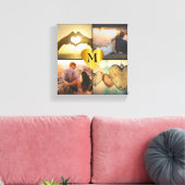 Benutzerdefinierte Foto-Montierung x4 mit Herzname Leinwanddruck (Insitu (Wohnzimmer))