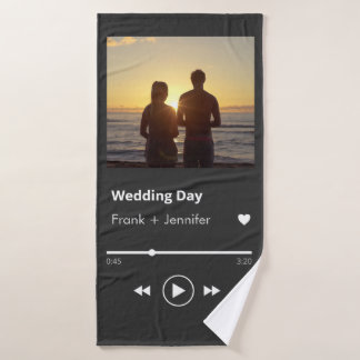 Benutzerdefinierte Foto-Musik-Playlist Moderne Hoc Badehandtuch