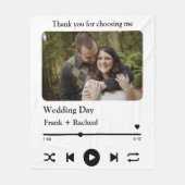 Benutzerdefinierte Foto-Musikantenliste für Paare Fleecedecke (Vorderseite)