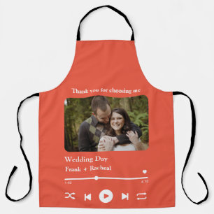 Benutzerdefinierte Foto-Musikantenliste für Paare Schürze