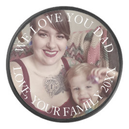 Benutzerdefinierte Foto-Nachricht für Familienport Eishockey Puck