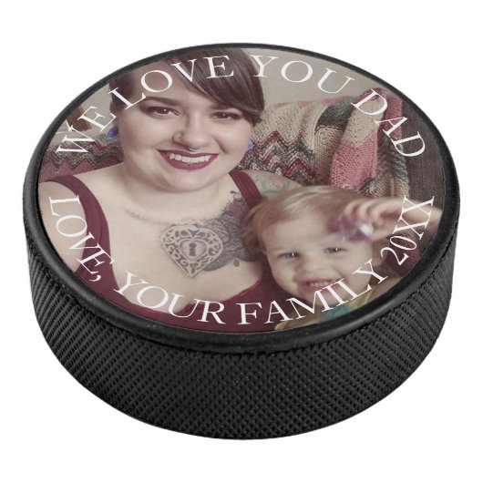 Benutzerdefinierte Foto-Nachricht für Familienport Eishockey Puck (3/4)