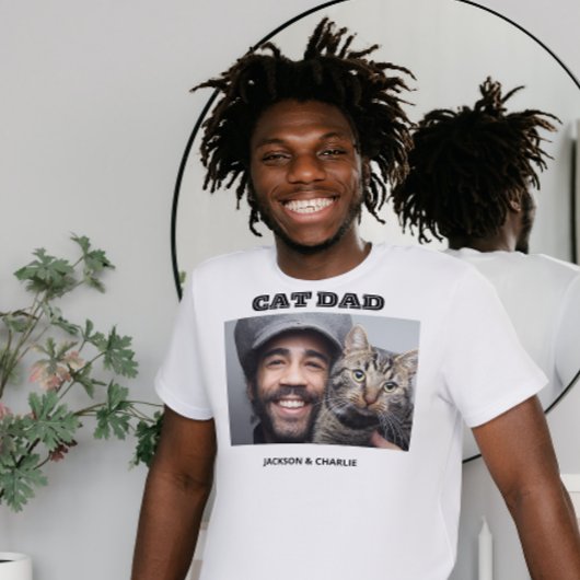 benutzerdefinierte Foto-Namen Cat dad cat daddy ty T-Shirt