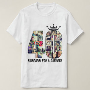 Benutzerdefinierte Foto-Nummern-Collage 40 Text Kr T-Shirt