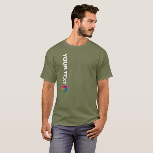 Benutzerdefinierte Foto- oder Logo-Ermüdung Grüne  T-Shirt (Vorne ganz)