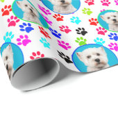 Benutzerdefinierte Foto Paws Hund Lover Katze Love Geschenkpapier (Rolleneckpunkt)