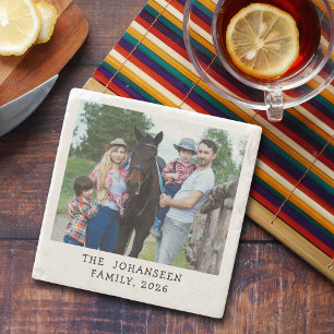 Benutzerdefinierte Foto-Personalisierte Familienna Steinuntersetzer