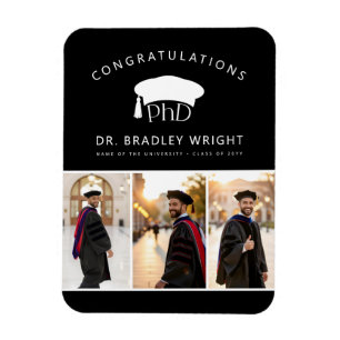 Benutzerdefinierte Foto-PhD-Mütze Promotion Abschl Magnet