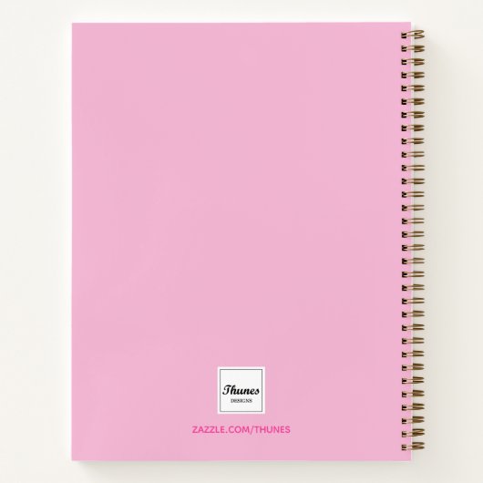 benutzerdefinierte Foto-Pink-Monogramm des Sketchb Notizblock (Rückseite)