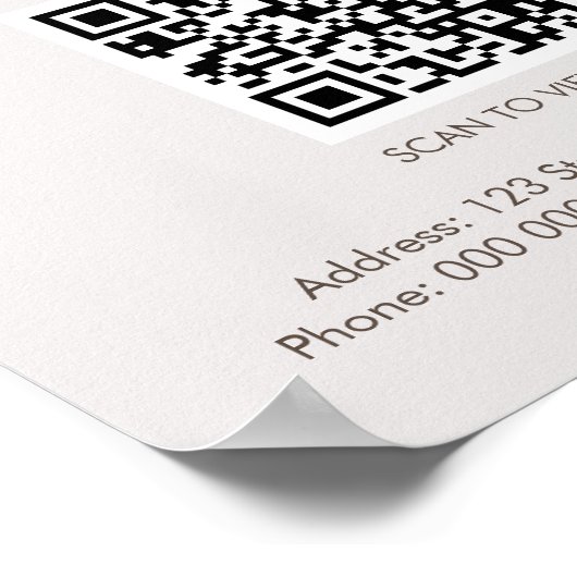 Benutzerdefinierte Foto QR-Code-Menü "Backbäckerei Poster (Ecke)