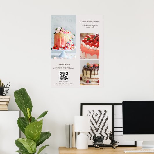 Benutzerdefinierte Foto QR-Code-Menü "Backbäckerei Poster (Heimbüro)