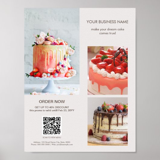 Benutzerdefinierte Foto QR-Code prüfen Menü "Backb Poster (Vorne)