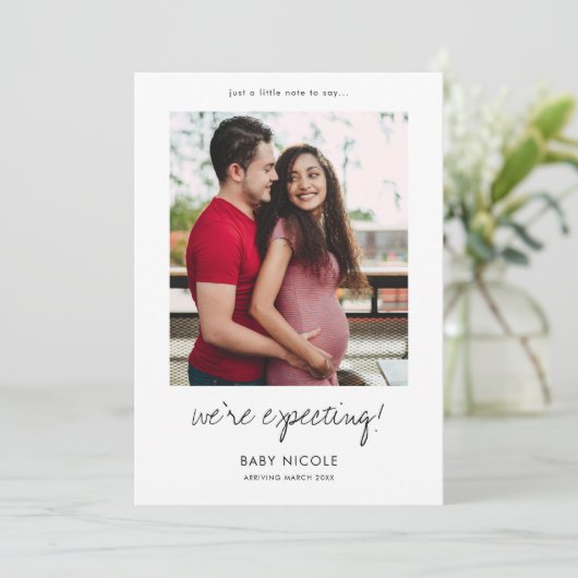 Benutzerdefinierte Foto-Schwangerschaftsankündigun Ankündigung (Stehend Vorderseite)