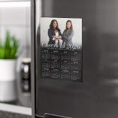 Benutzerdefinierte Foto Schwarzer Kalender 2026 Ma Magneteinladung