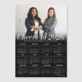 Benutzerdefinierte Foto Schwarzer Kalender 2026 Ma Magneteinladung (Vorderseite)