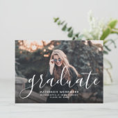 Benutzerdefinierte Foto Script Black Graduation Pa Einladung (Stehend Vorderseite)