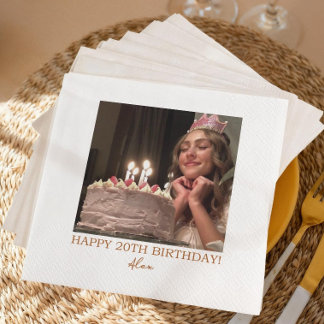 Benutzerdefinierte Foto-Servietten mit Text - Pers Serviette