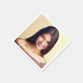 benutzerdefinierte Foto-Skript für das Quinceanera Serviette (Ecke)