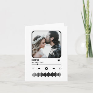 Benutzerdefinierte Foto-Song-Playlist Paar Valenti Karte