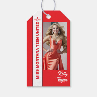 Benutzerdefinierte Foto-Tags für den Red Color Pop Geschenkanhänger
