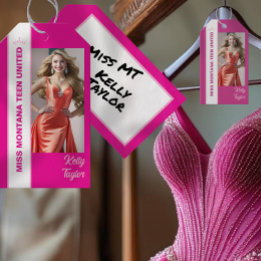 Benutzerdefinierte Foto-Tags für den rosa Pop Geschenkanhänger
