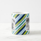 Benutzerdefinierte Foto-Tasse für blaue Streifen Kaffeetasse (Mittel)
