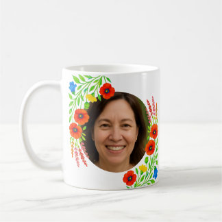 Benutzerdefinierte Foto-Tasse mit Blumendesign-Ges Kaffeetasse