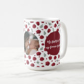 Benutzerdefinierte Foto-Tasse mit roten Blume | Mu Kaffeetasse (VorderseiteRechts)