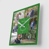 Benutzerdefinierte Foto Template 6-Fotos, dunkelgr Quadratische Wanduhr (Winkel)